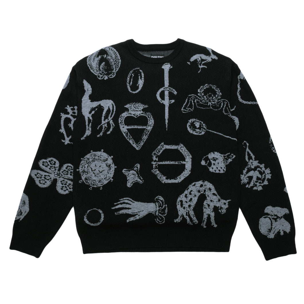 [PASS~PORT] Trinkets Knit Sweater - BLACK