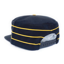 画像をギャラリービューアに読み込む, [KAONKA] BLACK LETTER EMBROIDERED CLASSIC CAP - BLACK/GOLD STITCH
