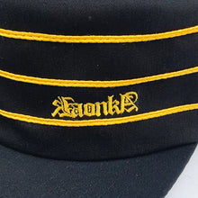 画像をギャラリービューアに読み込む, [KAONKA] BLACK LETTER EMBROIDERED CLASSIC CAP - BLACK/GOLD STITCH
