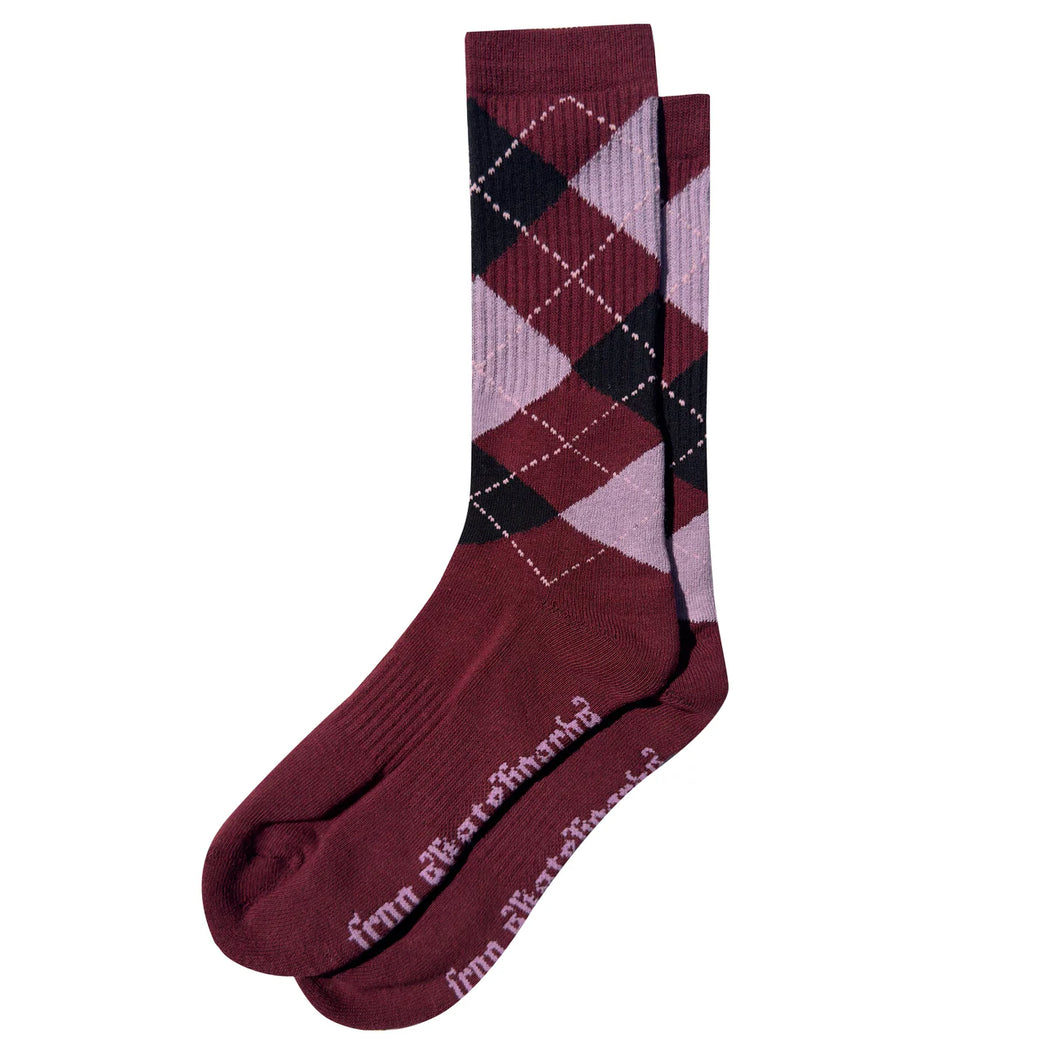 [FROG] Argyle Socks - Maroon