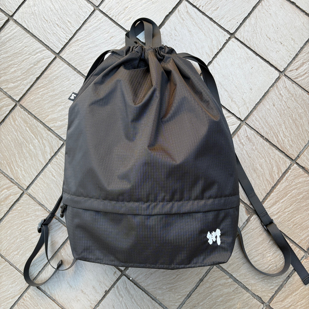 [川] ripstop knapsack - 黒