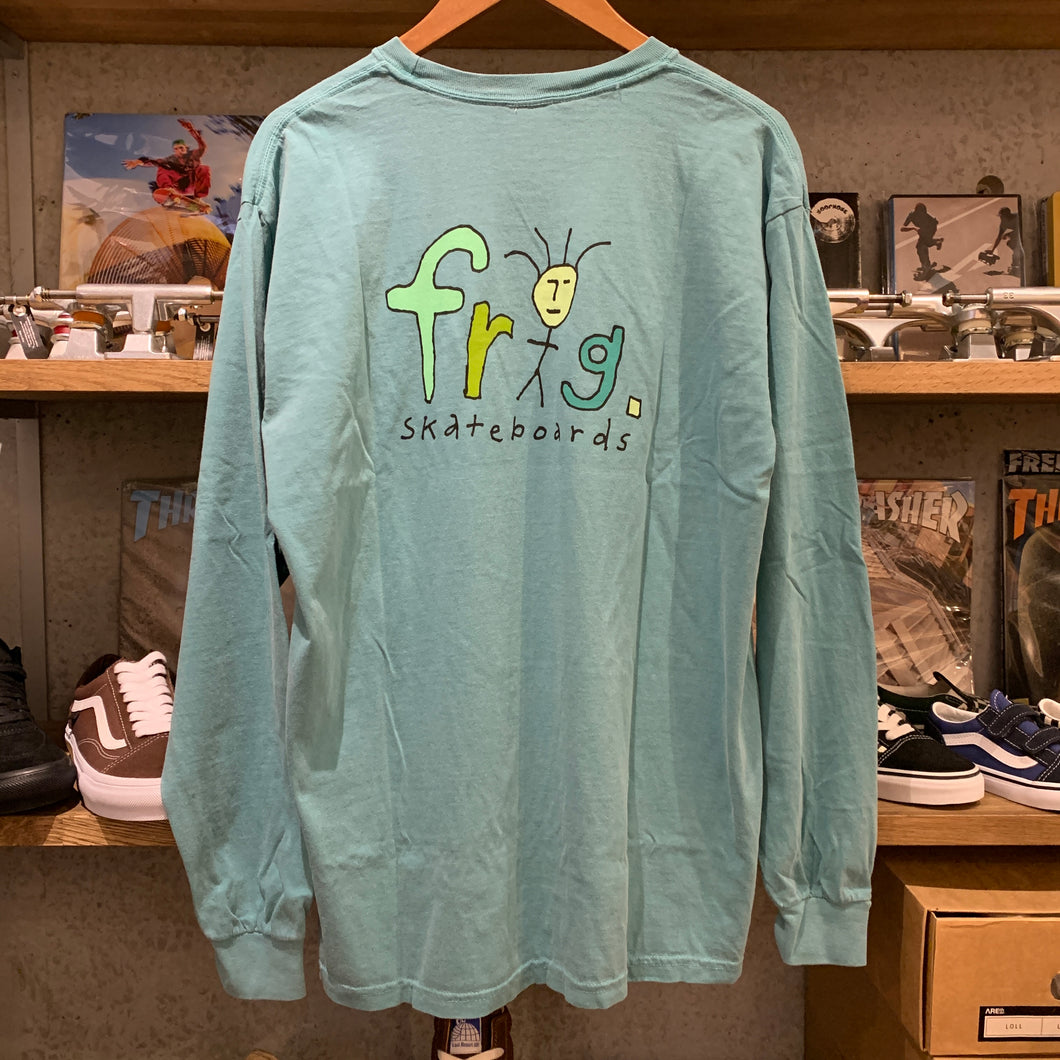 FROGMAN LOGO PIGMENT DYED L/S TEE - GREEN