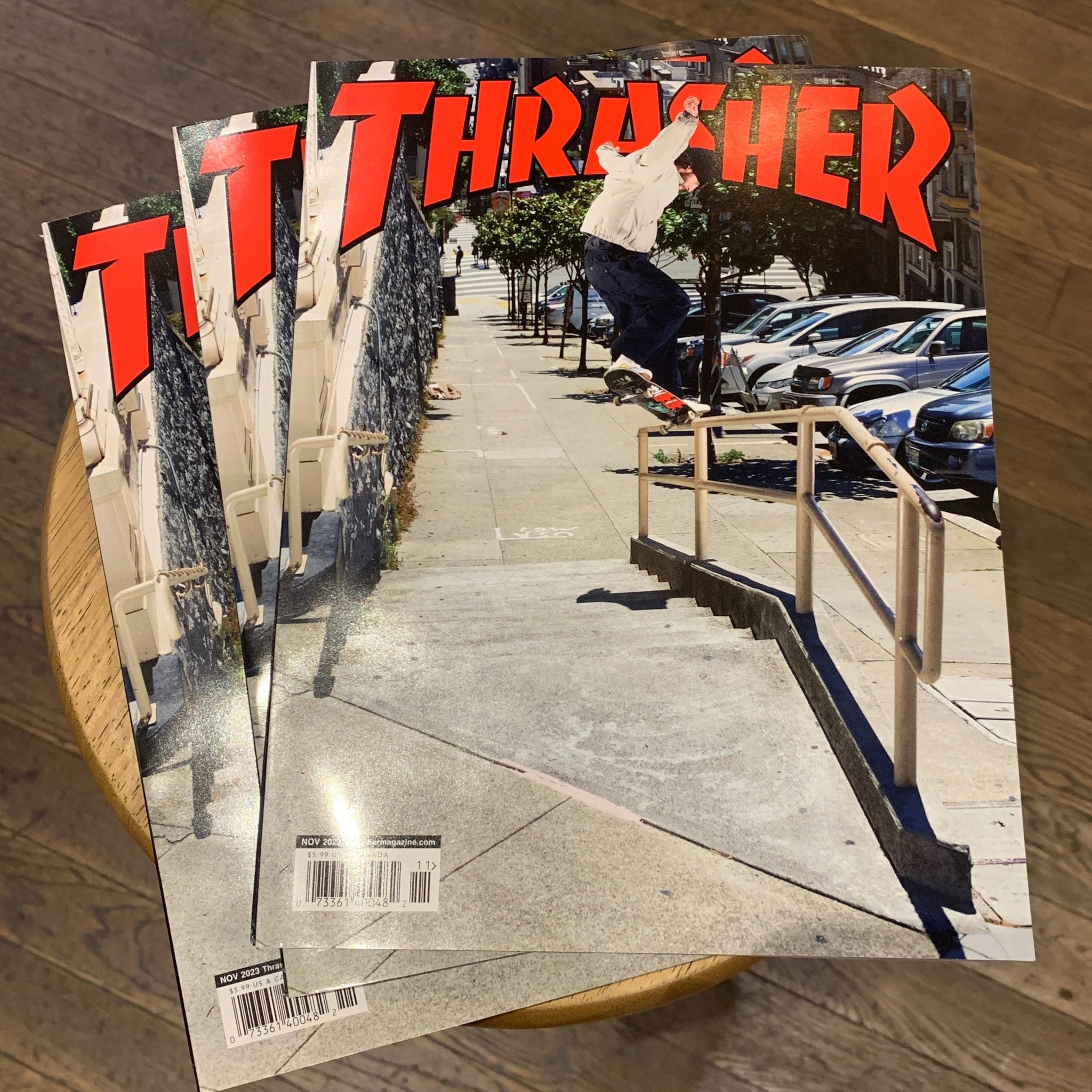 THRASHER MAGAZINE NOVEMBER 2023 issue 520 MILES SILVAS x AUSTIN x JAWS HOMOKI RIVERBIRCH SKATESHOP