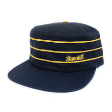 画像をギャラリービューアに読み込む, [KAONKA] BLACK LETTER EMBROIDERED CLASSIC CAP - BLACK/GOLD STITCH
