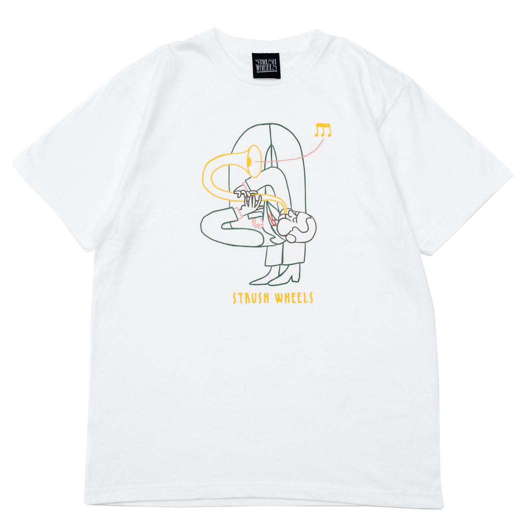 [STRUSH] Jazz Man Tee Shirts Art by Soy Panday - White